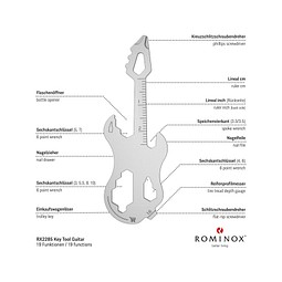 ROMINOX® Key Tool Guitar / Gitarre (19 Funktionen) im Motiv-Mäppchen Merry Christmas