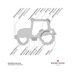 ROMINOX® Key Tool Tractor/Traktor (18 Funktionen) im Motiv-Mäppchen Frohe Ostern