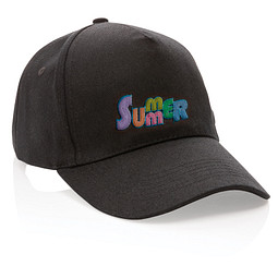 Impact 5 Panel Kappe aus 280gr rCotton mit AWARE Tracer, schwarz