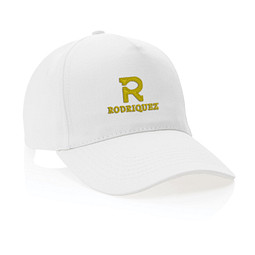 Impact 5 Panel Kappe aus 280gr rCotton mit AWARE Tracer, weiß
