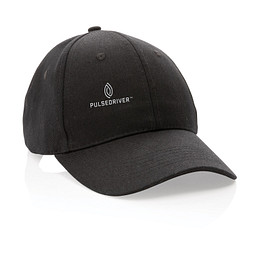 Impact 6 Panel Kappe aus 280gr rCotton mit AWARE Tracer, schwarz