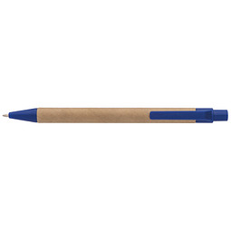 Druckkugelschreiber aus recyceltem Papier, blaue Mine, blau