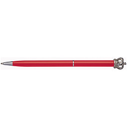Metall-Drehkugelschreiber Crown, blaue Mine, Rot