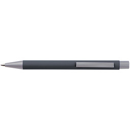 LANCE® Softtouch Metallkugelschreiber Abu-Dhabi, Beschläge silber matt, blaue Mine, anthrazit
