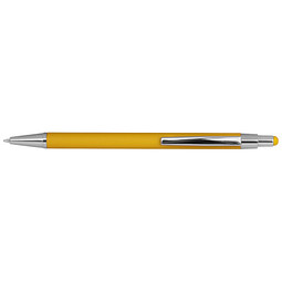 Metall-Druckkugelschreiber mit Touchfunktion, blaue Mine, gelb