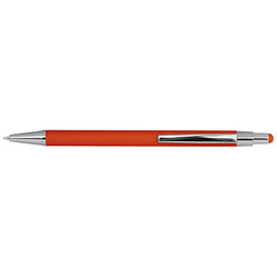 Metall-Druckkugelschreiber mit Touchfunktion, blaue Mine, orange