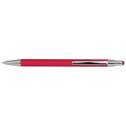 Metall-Druckkugelschreiber mit Touchfunktion, blaue Mine, rot