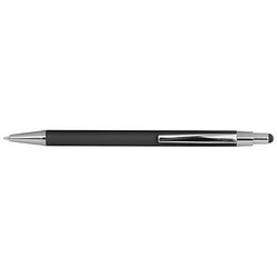 Metall-Druckkugelschreiber mit Touchfunktion, blaue Mine, schwarz