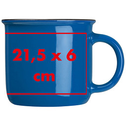 Nostalgietasse aus Keramik, 350ml, blau