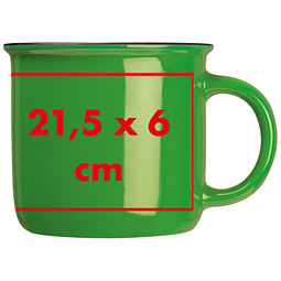 Nostalgietasse aus Keramik, 350ml, grün