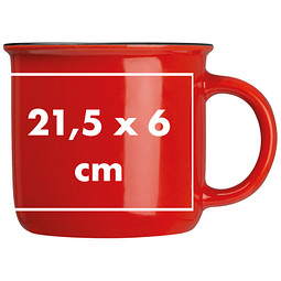 Nostalgietasse aus Keramik, 350ml, rot