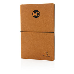 XD COLLECTION Notizbuch aus recyceltem Leder, DIN A5, liniert, braun