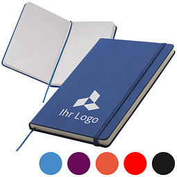Notizbuch Happy, DIN A5, blanko, blau