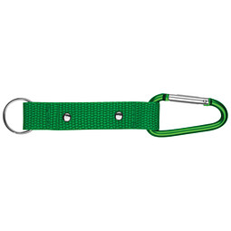 Schlüsselanhänger mit Karabiner und Plättchen aus Metall, grün