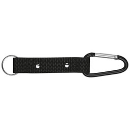 Schlüsselanhänger mit Karabiner und Plättchen aus Metall, schwarz