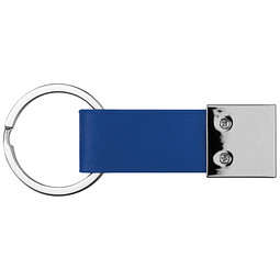 Schlüsselanhänger mit Kunstleder-Bändchen, blau