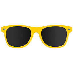 Sonnenbrille aus Kunststoff im Nerdlook, UV 400 Schutz, gelb