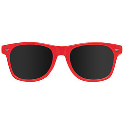 Sonnenbrille aus Kunststoff im Nerdlook, UV 400 Schutz, rot