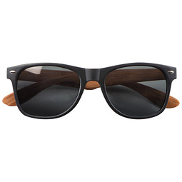 Sonnenbrille mit Bügeln in Bambusoptik, UV 400 Schutz, beige