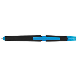 Touch-Kugelschreiber mit Textmarker, blaue Mine, hellblau