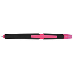 Touch-Kugelschreiber mit Textmarker, blaue Mine, pink