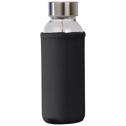 Trinkflasche mit Sleeve aus Neopren, 300 ml, schwarz