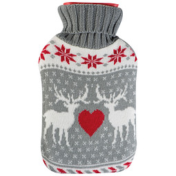Weihnachtswärmflasche, 500 ml, grau
