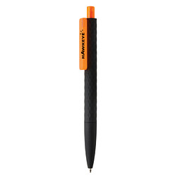 XD COLLECTION Druckkugelschreiber X3 mit Smooth-Touch, blaue Mine, orange/schwarz