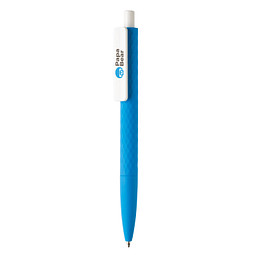 XD COLLECTION Druckkugelschreiber X3 mit Smooth-Touch, blaue Mine, blau/weiß
