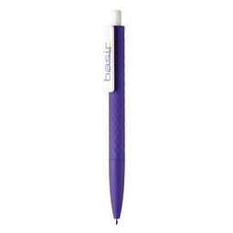XD COLLECTION Druckkugelschreiber X3 mit Smooth-Touch, blaue Mine, lila/weiß