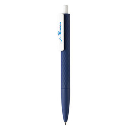 XD COLLECTION Druckkugelschreiber X3 mit Smooth-Touch, blaue Mine, dunkelblau/weiß