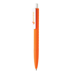 XD COLLECTION Druckkugelschreiber X3 mit Smooth-Touch, blaue Mine, orange/weiß