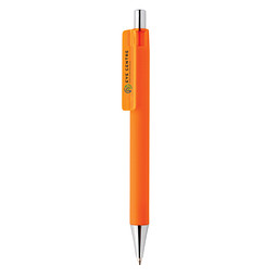 XD COLLECTION Druckkugelschreiber X8 mit Smooth-Touch, blaue Mine, orange