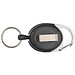 Schlüsselanhänger mit Karabiner und ausziehbarem Schlüsselring, schwarz